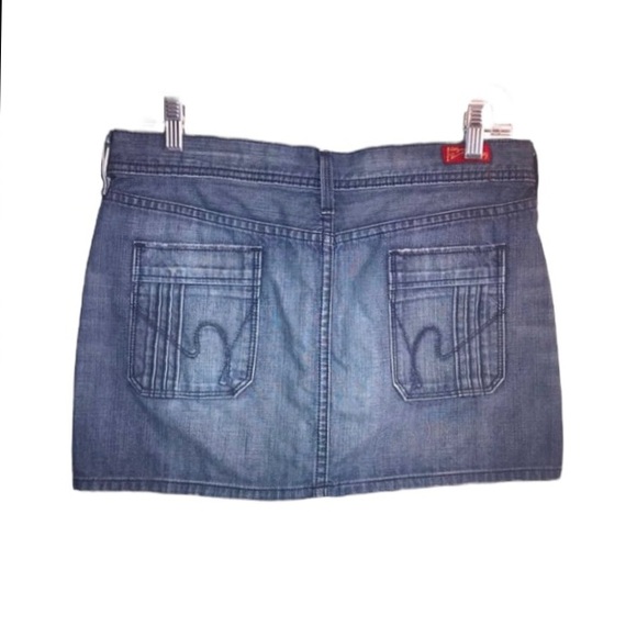 COH Women’s medium blue denim mini skirt with pockets in size 28 or 6 in EUC - Picture 2 of 11